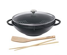 Küchenprofi Wok, Glas, Schwarz, 36 cm