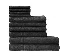 Dyckhoff Kristall Handtuch-Set, Baumwolle, anthrazit, 26 x 36 cm