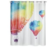 WENKO 23188100 Anti-Schimmel Duschvorhang In the Air Flex, Anti-Bakteriell, wasserabweisend, waschbar, schimmelresistent mit integrierter Hängeeinrichtung, Polyester, 200 x 180 cm, Mehrfarbig