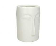Vase Face - Feiner Steingut - Weiß - 13,5x10x14,8cm