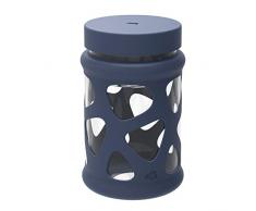 Leonardo 028683 Speisebehälter In Giro 600 ml, Lunch-Box, Glas, Schutzhülle, spülmaschinenfest, stoßfest blau