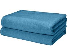AmazonBasics Handtuch-Set, schnelltrocknend, 3-teilig Badetücher Bath Towel seeblau