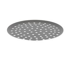 DE BUYER 8137.32 Rundes Gelochtes Pizzablech, Alu Antihaft Choc 32Cm