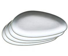 Mäser, Serie Il Lago, 4-teiliges Platten-Set in Hellblau, Keramik Geschirr, Servierplatten, Platzteller für 4 Personen