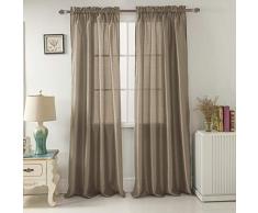 RT Designers Collection Nikki Faux Silk Rod Pocket Vorhang, Polyester, Taupe, 54 x 90 in