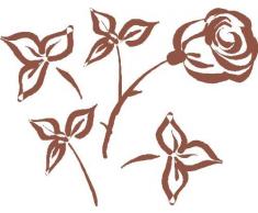 Indigos WG10001-80 Wandtattoo w001 Rosen 80 x 62 cm, braun