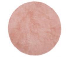 Pilepoil Teppich für Kinder - Rund rosa D 140 cm - Kunstpelz - französische Herstellung
