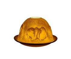 Light-Glow Kerzenhalter Adelie Pinguine, Porzellan, weiß, 13 x 12 x 8 cm