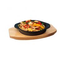 Zodiac Sternzeichen rund Mini Cocotte mit Holzuntersetzer, Gusseisen, schwarz