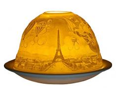 Himmlische Düfte Geschenkartikel GmbH Paris Windlicht, Porzellan, Weiss, 12x12x8 cm