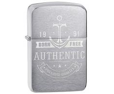 Zippo Anchor Design Feuerzeug, 1941 Replica Brushed Chrome, One Size