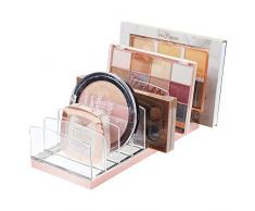 mDesign Kosmetik Organizer aus Kunststoff - Schminkaufbewahrung mit 9 Steckplätzen - Aufbewahrungsbox für den Waschtisch, Schminktisch oder Schrank - durchsichtig und Hellrosa