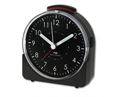 TFA Dostmann 60.1513.01 Sunrise Analoger Funk-Wecker, leises Uhrwerk, mit Weckalarm, 10,2 x 4,6 x 11 cm, schwarz, Kunststoff