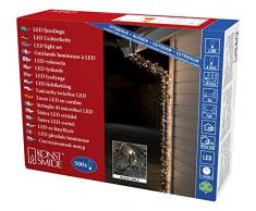 Konstsmide 3645-110 Micro LED Lichterkette / für AuÃen (IP44) / VDE geprüft / 24V AuÃentrafo / 500 warm weiÃe Dioden / schwarzes Kabel