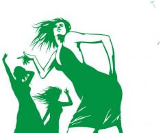 INDIGOS 4051095020110 Wandtattoo w229 Tanzen, Dancing, 96 x 92 cm, grün