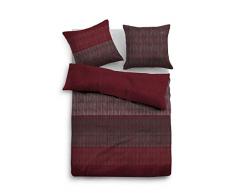 TOM TAILOR 0069916 Satin Bettwäsche Garnitur mit Kopfkissenbezug (Baumwolle) 1x 155x200 cm + 1x 80x80 cm, Barolo