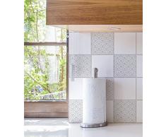 Plage 6 Fliesen Sticker Okoppe grau, Vinyl, 15 x 0.1 x 15 cm