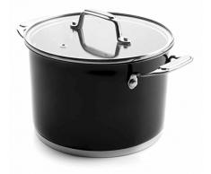 LACOR 44116 Fleischtopf 16 cm mit Glasdeckel, shcwarz
