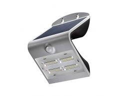 Goobay LED Solar-Wandleuchte mit Bewegungsmelder 3,2W, Glas, Silber, 3,2 Watt