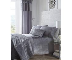 Boulevard Bettwäsche-Set, Pannesamt, gesteppter Bettbezug, Bettwäsche-Set, 100% Polyester / 50% Baumwolle / 50% Polyester / Baumwolle / Polyester, silbergrau, King Size