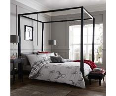 Catherine Lansfield Bettwäsche und Kissenbezug Modern 200X200+65X65(2) grau