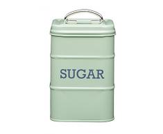 KitchenCraft Living Nostalgia Zuckerdose aus Metall, Stahl, Grün, 10.7 x 10.7 x 16.5 cm, 1 Einheiten