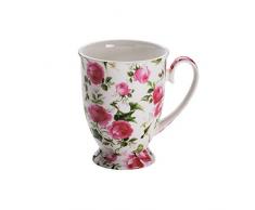 Maxwell & Williams S56958 Royal Old England Becher auf Fuß, Kaffeebecher, Tasse, Motiv: Frühlingsrose, in Geschenkbox, Porzellan