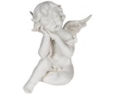 Out of the blue, ca. 20 x 18, 5 cm Sitzender Polyresin Engel, Weiß, 20 x 18.5 cm