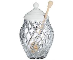 Crystaljulia 11647 Honigbehälter mit Honig Schöpflöffel, Bleikristall