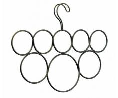 iDesign Classico Schalbügel mit 8 Ringen, Hängeorganizer aus Metall für Schals, Krawatten, Gürtel, Pashminas und Co., bronzefarben