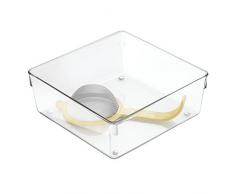 iDesign Linus Schubladenorganizer, großer Schubladeneinsatz aus Kunststoff für Besteck und andere Utensilien, durchsichtig