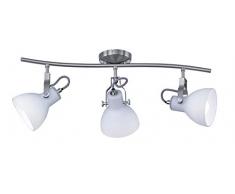 Trio Leuchten Ginelli 801500307 Deckenleuchte, Metall, Nickel Matt/Weiß
