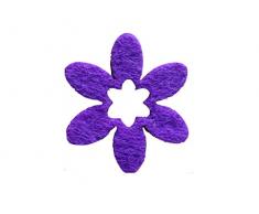 Petras Bastel News A-BLF1516-43 Streudeko, 100 x Blume 40mm, Filz/lila