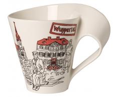 Villeroy & Boch Cities of the World Kaffeebecher Wuppertal, 300 ml, Premium Porzellan, Weiß/Bunt