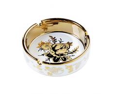 YOSCO Keramik Titan Beschichtung Tabletop Aschenbecher für draußen und drinnen, Höhe 3 cm Durchmesser: 10,5 cm