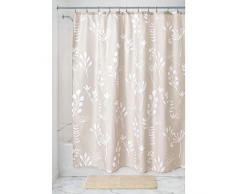 iDesign Isla Floral Duschvorhang, großer Badewannenvorhang aus Polyester, beige