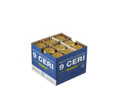 Cereria di Giorgio risthò Stumpenkerzen, Wachs, Gold, 5 x 5 x 12 cm, 9 Einheiten