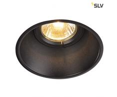 SLV LED Einbau-Strahler HORN-T, rund, schwenkbar , Dimmbare Deckenleuchten, Beleuchtung innen , LED Spots, Fluter, Deckenstrahler, Decken-Lampen, Einbau-Leuchten , einflammig, GU10 QPAR51, EEK E-A++