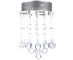 Lighting Collection Deckenleuchte, 3-flammig, mit transparenten Acryltropfen, 10 W, Chrom