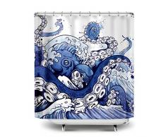 WIRESTER Duschvorhang 182,9 x 182,9 cm für Badezimmer 72 inch x 72 inch Riesen Blau Oktopus