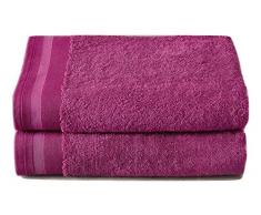 De Witte Lietaer Contessa Luxe Handtuch aus Baumwolle, 70 x 140 cm, 2er-Set, Fuchsia, 70x140 cm