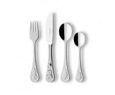 Villeroy & Boch Teddy Kinderbesteck 4-teilig, 18/10 Edelstahl, Silber, 21,5x15x2,5cm
