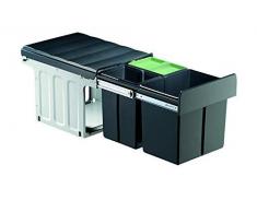 PYRAMIS Abfallsammler, Seitenbleche, Eimer Kunststoff, anthrazit, 48,2 x 33,8 x 32 cm