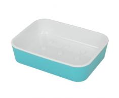 Metaltex Seifenschale, Plastik, Türkis, 12 x 9 x 3 cm