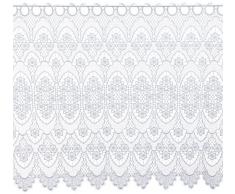 Plauener Spitze by Modespitze, Store Bistro Gardine Scheibengardine mit Stangendurchzug, hochwertige Stickerei, HÃ¶he 60 cm, Breite 112 cm, WeiÃ
