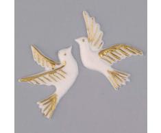 EFCO Taube Paar Wachs Dekoration, Gold/Weiß, 40 x 105 mm, 2-teilig