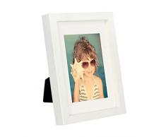 BD ART 13 x 18 cm Bilderrahmen mit Passepartout 10 x 15 cm, Weiß