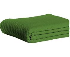 Dormisette 838735 Piqué Baumwolldecke, Baumwolle, efeu, 240x220x2 cm