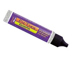 Kreul 49734 - PicTixx KerzenPen, Farbe auf Basis von Flüssigwachs, zum Beschriften, Verzieren und Bemalen von Kerzen, mit feiner Malspitze, 29 ml in glitter-silber