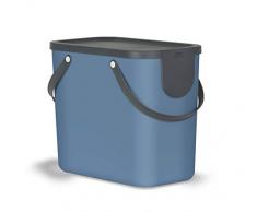 Rotho Albula Mülltrennungssystem für Küche / Mülleimer 25L / Kunststoff blau/anthrazit 25 Liter
